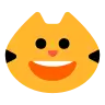 ใบหน้าของแมวยิ้มพร้อมกับอ้าปากค้าง Emoji 😺 image - Tossface style