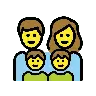 Family: Man, Woman, Boy, Boy Emoji 👨‍👩‍👦‍👦 image - OpenMoji style