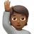 Person Raising Hand: Medium-Dark Skin Tone