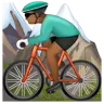 Person Mountain Biking: Medium-Dark Skin Tone Emoji 🚵🏾 image - WhatsApp style