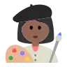 Woman Artist: Medium-Dark Skin Tone Emoji 👩🏾‍🎨 image - Tossface style