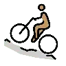 Man Mountain Biking: Medium Skin Tone Emoji 🚵🏽‍♂️ image - OpenMoji style