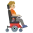 Person In Motorized Wheelchair Facing Right: Medium-Light Skin Tone