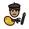 Artist: Medium Skin Tone Emoji 🧑🏽‍🎨 image - OpenMoji style