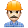 Man Construction Worker: Light Skin Tone Emoji 👷🏻‍♂️ image - WhatsApp style