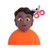 Person Getting Haircut: Medium-Dark Skin Tone Emoji 💇🏾 image - Microsoft 3D Fluent style