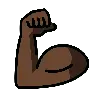 Flexed Biceps: Dark Skin Tone Emoji 💪🏿 image - OpenMoji style