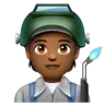 Factory Worker: Medium-Dark Skin Tone Emoji 🧑🏾‍🏭 image - WhatsApp style