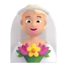 Person With Veil: Medium-Light Skin Tone Emoji 👰🏼 image - Microsoft 3D Fluent style