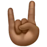 Sign Of The Horns: Medium-Dark Skin Tone Emoji 🤘🏾 image - Samsung style