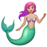 Mermaid: Medium-Light Skin Tone Emoji 🧜🏼‍♀️ image - WhatsApp style