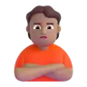 Person Pouting: Medium Skin Tone Emoji 🙎🏽 image - Microsoft 3D Fluent style