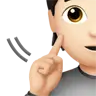 Deaf Person: Light Skin Tone Emoji 🧏🏻 image - Apple style