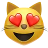 ใบหน้าของแมวยิ้มด้วยดวงตารูปหัวใจ Emoji 😻 image - Apple style