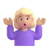 Woman Shrugging: Medium-Light Skin Tone Emoji 🤷🏼‍♀️ image - Microsoft 3D Fluent style