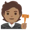 Judge: Medium Skin Tone Emoji 🧑🏽‍⚖️ image - Google Noto Color style