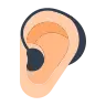 Ear With Hearing Aid: Light Skin Tone Emoji 🦻🏻 image - Tossface style