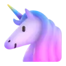 Emoji Faccia da unicorno 🦄 image - Microsoft 3D Fluent style
