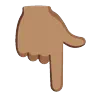 Backhand Index Pointing Down: Medium Skin Tone Emoji 👇🏽 image - Google Noto Color Animated style