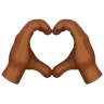 Heart Hands: Medium-Dark Skin Tone Emoji 🫶🏾 image - Apple style