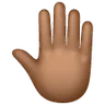 Raised Back Of Hand: Medium-Dark Skin Tone Emoji 🤚🏾 image - Samsung style