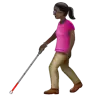 Woman With White Cane: Dark Skin Tone Emoji 👩🏿‍🦯 image - WhatsApp style