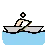 Person Rowing Boat: Light Skin Tone Emoji 🚣🏻 image - OpenMoji style
