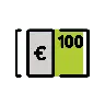 Emoji Banconota con simbolo dell'euro 💶 image - OpenMoji style