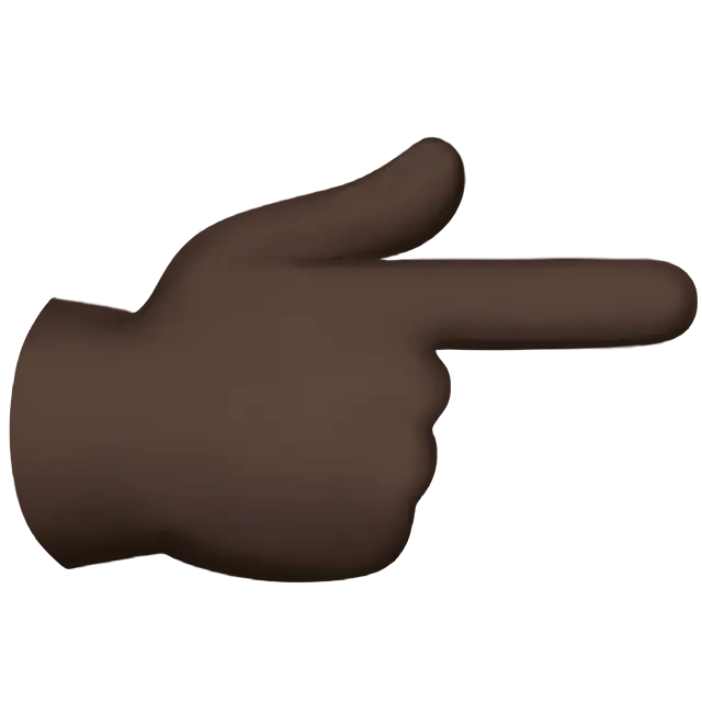 Backhand Index Pointing Right: Dark Skin Tone