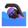 Woman Swimming: Dark Skin Tone Emoji 🏊🏿‍♀️ image - Microsoft 3D Fluent style