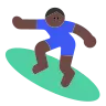 Man Surfing: Dark Skin Tone Emoji 🏄🏿‍♂️ image - Tossface style
