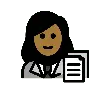 Woman Office Worker: Medium-Dark Skin Tone Emoji 👩🏾‍💼 image - OpenMoji style