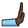 Rightwards Pushing Hand: Dark Skin Tone Emoji 🫸🏿 image - OpenMoji style