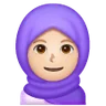 Woman With Headscarf: Light Skin Tone Emoji 🧕🏻 image - Samsung style