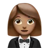 Woman In Tuxedo: Medium Skin Tone Emoji 🤵🏽‍♀️ image - Apple style