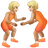 People Wrestling: Medium-Light Skin Tone