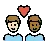 Couple With Heart: Man, Man, Light Skin Tone, Medium-Dark Skin Tone