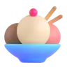 Ice Cream Emoji 🍨 image - Microsoft 3D Fluent style