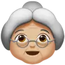 Old Woman: Medium-Light Skin Tone Emoji 👵🏼 image - Apple style