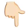 Backhand Index Pointing Down: Light Skin Tone Emoji 👇🏻 image - Google Noto Color Animated style