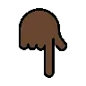 Backhand Index Pointing Down: Dark Skin Tone Emoji 👇🏿 image - OpenMoji style