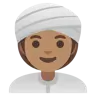 Woman Wearing Turban: Medium Skin Tone Emoji 👳🏽‍♀️ image - Google Noto Color style