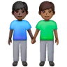 Men Holding Hands: Dark Skin Tone, Medium-Dark Skin Tone Emoji 👨🏿‍🤝‍👨🏾 image - Samsung style