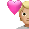 Kiss: Person, Person, Light Skin Tone, Medium-Light Skin Tone Emoji 🧑🏻‍❤️‍💋‍🧑🏼 image - Apple style