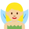 Woman Fairy: Medium-Light Skin Tone Emoji 🧚🏼‍♀️ image - Twitter / X (Twemoji) style