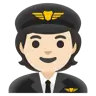 Pilot: Light Skin Tone Emoji 🧑🏻‍✈️ image - Google Noto Color style