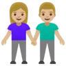 Woman And Man Holding Hands: Medium-Light Skin Tone Emoji 👫🏼 image - Google Noto Color style