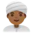 Man Wearing Turban: Medium-Dark Skin Tone