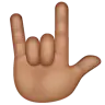 Love-You Gesture: Medium Skin Tone Emoji 🤟🏽 image - WhatsApp style
