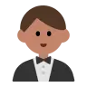 Man In Tuxedo: Medium Skin Tone Emoji 🤵🏽‍♂️ image - Tossface style